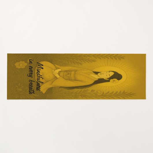 Custom Meditation Art Mindfulness Zen Brown Yogamatte (Vorderseite (Horizontal))