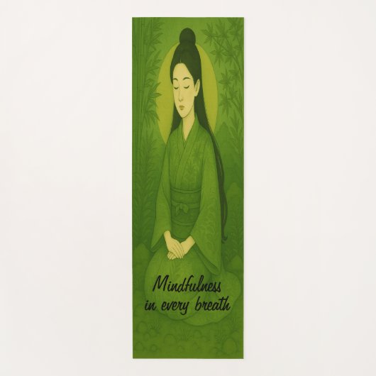 Custom Meditation Art Mindfulness Zen Green Yogamatte (Vorderseite)