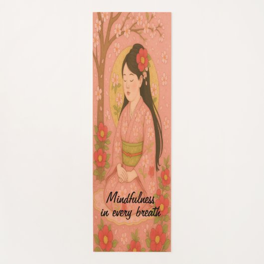Custom Meditation Art Mindfulness Zen Pink Yogamatte (Vorderseite)