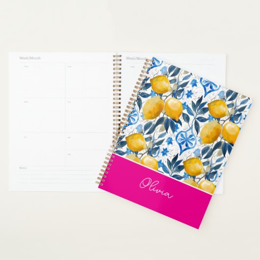Custom Mediterranean Lemon Pattern Planner Planer (Anzeige)