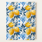 Custom Mediterranean Lemon Pattern Planner Planer (Rückseite)