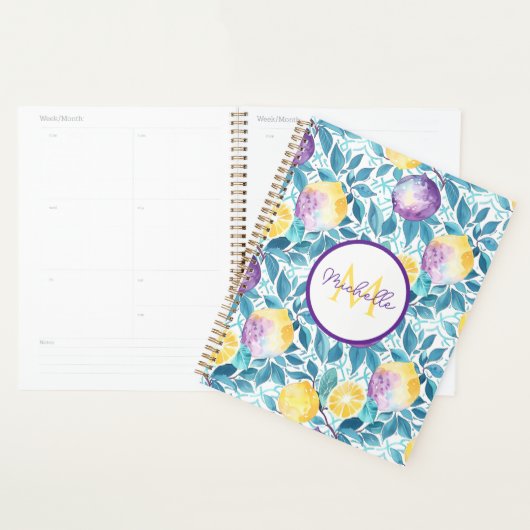 Custom Mediterranean Lemon Pattern Planner Planer (Anzeige)
