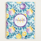 Custom Mediterranean Lemon Pattern Planner Planer (Vorderseite)