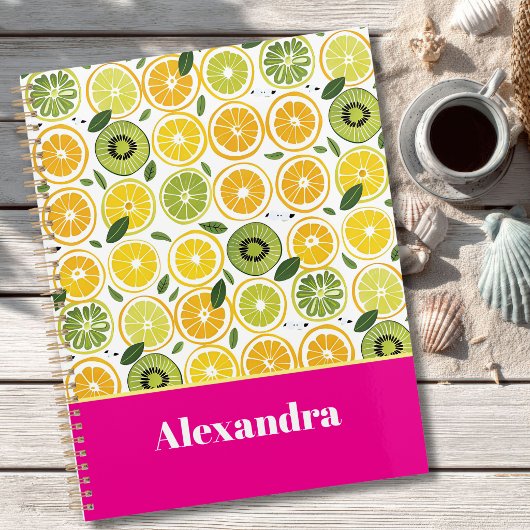 Custom Mediterranean Lemon Pattern Planner Planer