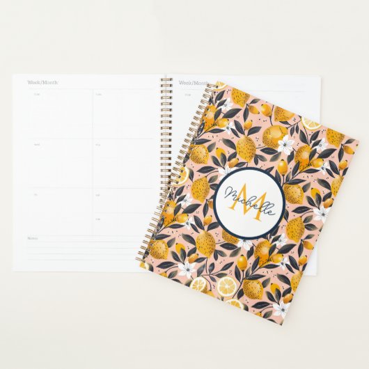 Custom Mediterranean Lemon Pattern Planner Planer (Anzeige)