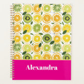 Custom Mediterranean Lemon Pattern Planner Planer (Vorderseite)