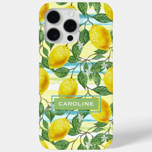 Custom Mediterranean Summer Lemon Fruchtmuster Case-Mate iPhone Hülle (Rückseite)