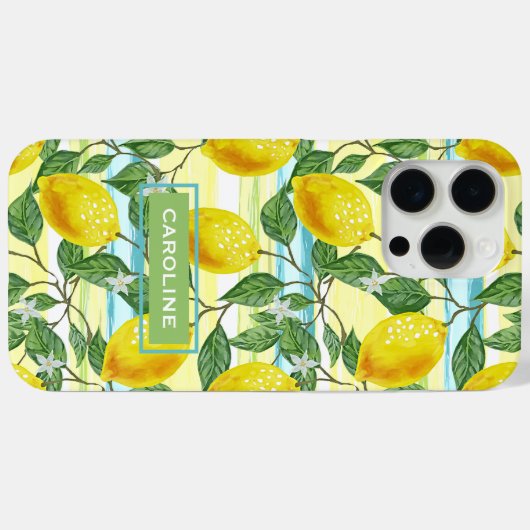 Custom Mediterranean Summer Lemon Fruchtmuster Case-Mate iPhone Hülle (Rückseite (Horizontal))