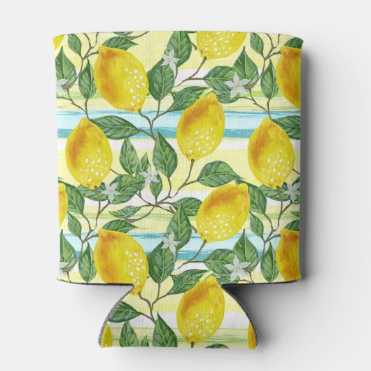 Custom Mediterranean Summer Lemon Fruchtmuster Dosenkühler (Rückseite)