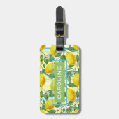 Custom Mediterranean Summer Lemon Fruchtmuster Gepäckanhänger (Vorderseite vertikal)