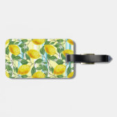 Custom Mediterranean Summer Lemon Fruchtmuster Gepäckanhänger (Rückseite horizontal)