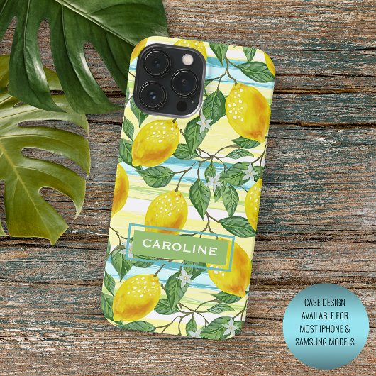 Custom Mediterranean Summer Lemon Fruchtmuster iPhone Hülle