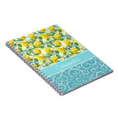 Custom Mediterranean Summer Lemon Fruchtmuster Notizblock (Rechte Seite)