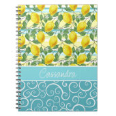 Custom Mediterranean Summer Lemon Fruchtmuster Notizblock (Vorderseite)
