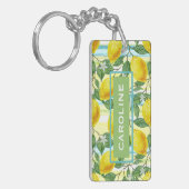 Custom Mediterranean Summer Lemon Fruchtmuster Schlüsselanhänger (Vorderseite links)