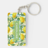 Custom Mediterranean Summer Lemon Fruchtmuster Schlüsselanhänger (Rückseite)