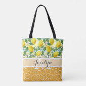 Custom Mediterranean Summer Lemon Fruchtmuster Tasche (Rückseite)