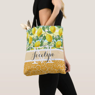 Custom Mediterranean Summer Lemon Fruchtmuster Tasche
