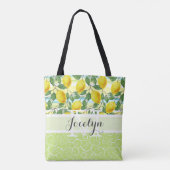 Custom Mediterranean Summer Lemon Fruchtmuster Tasche (Rückseite)