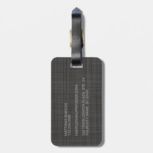 Custom Medium Dark Graue farbige Gepäckmarke Gepäckanhänger (Rückseite vertikal)