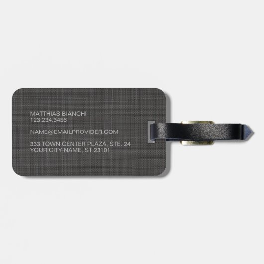 Custom Medium Dark Graue farbige Gepäckmarke Gepäckanhänger (Rückseite horizontal)