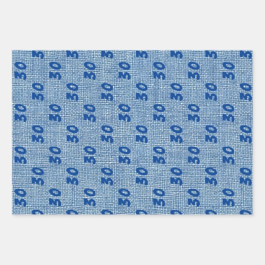 Custom Meilenstein Golden Birthday Denim Geschenkpapier Set (Vorderseite 3)