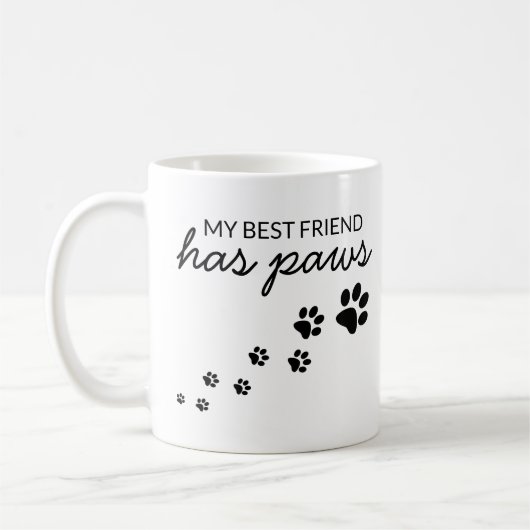 Custom Mein bester Freund hat Paws Hund Liebe Kaffeetasse (Links)