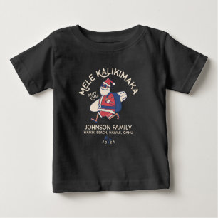 Custom Mele Kalikimaka Santa Hawaiian Weihnachten Baby T-shirt