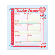 Custom Melody Weekekly Planner Notepad