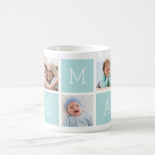 Custom Mema Großmutter 5 Foto Collage Kaffeetasse (Mittel)