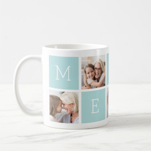 Custom Mema Großmutter 5 Foto Collage Kaffeetasse (Links)