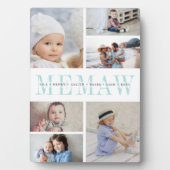 Custom "Memaw" Großkinder 6 FotoCollage Fotoplatte (Vorderseite)