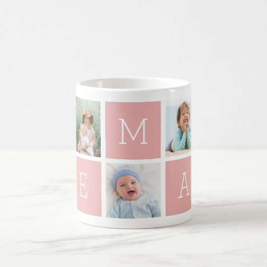 Custom Memaw Großmutter 5 Foto Collage Kaffeetasse (Mittel)