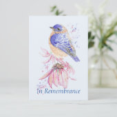 Custom Memorandum Service Bluebird Garden Bird Einladung (Stehend Vorderseite)