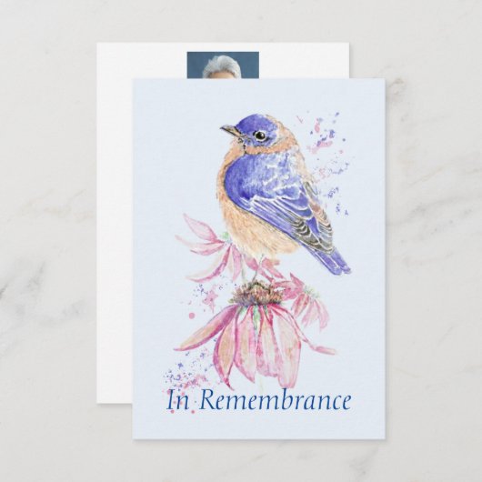 Custom Memorandum Service Bluebird Garden Bird Einladung (Vorne/Hinten)