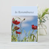 Custom Memorandum Service Red Anemone Garden Blume Einladung (Stehend Vorderseite)
