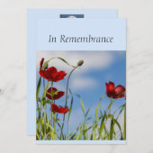 Custom Memorandum Service Red Anemone Garden Blume Einladung (Vorne/Hinten)