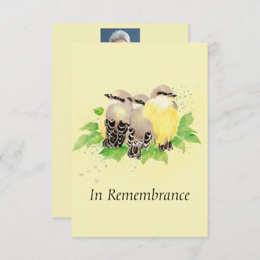 Custom Memorandum Service Schöne Vogelfamilie Einladung (Vorne/Hinten)