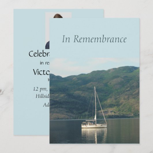Custom Memorandum Service Segelboot See Einladung (Vorne/Hinten)