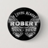 Custom Memorial Angel Wings Button (Vorderseite)