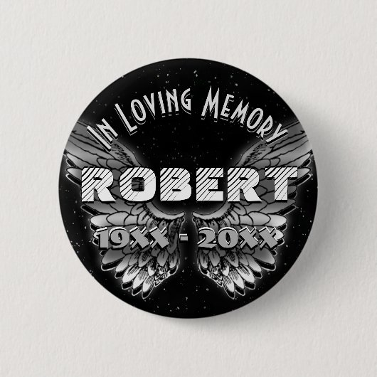 Custom Memorial Angel Wings Button (Vorderseite)