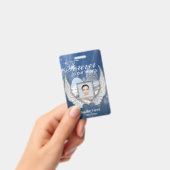 Custom Memorial Angel Wings Heart Add Foto Ausweis (Handheld)