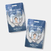 Custom Memorial Angel Wings Heart Add Foto Ausweis (Vorder- & Rückseite)