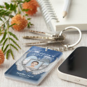 Custom Memorial Angel Wings Heart Add Foto Schlüsselanhänger (Vorderseite rechts)