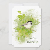 Custom Memorial Chickadee Nature Bird Art Einladung (Vorderseite)