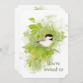 Custom Memorial Chickadee Nature Bird Art Einladung (Vorne/Hinten)