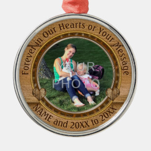 Custom Memorial Christmas Ornaments with Picture Ornament Aus Metall