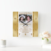 Custom Memorial Clock for Loss of Grandmother Quadratische Wanduhr (Zuhause)