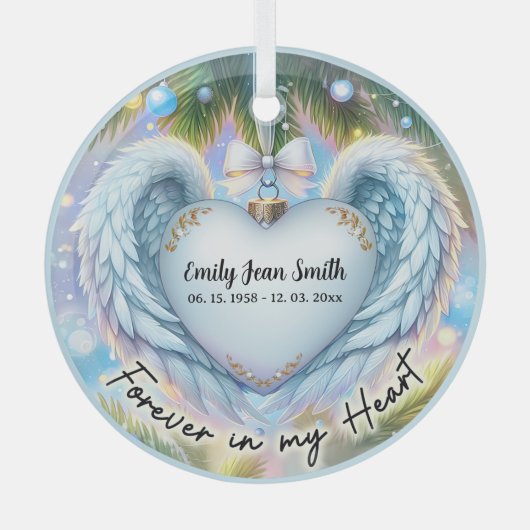 Custom Memorial Ornament  Aus Glas (Vorderseite)