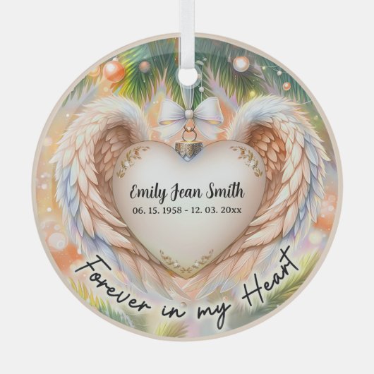 Custom Memorial Ornament  Aus Glas (Vorderseite)